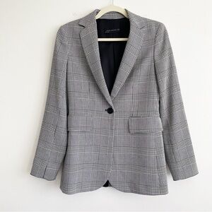 Zara Glen Plaid blazer jacket Equestrian Preppy Academia clean girl office work